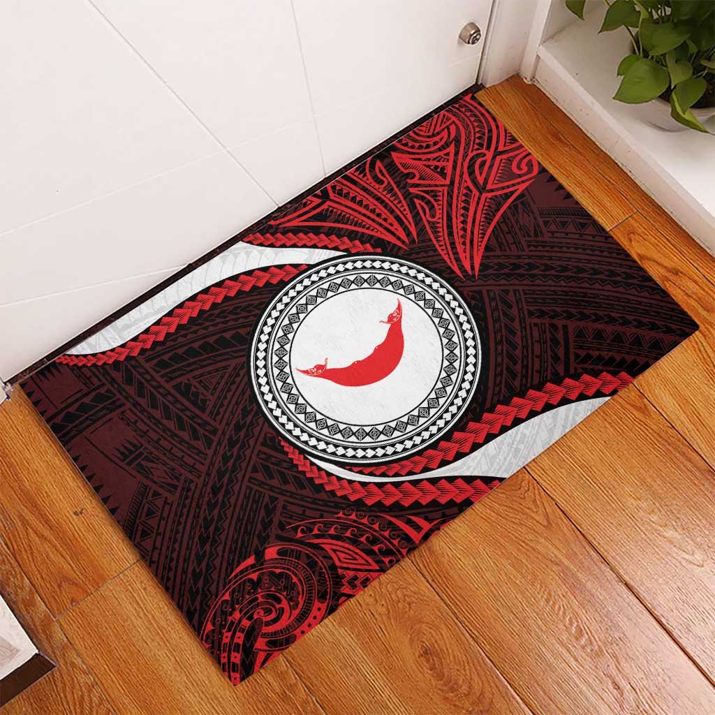 Easter Island Rubber Doormat Moai Statues Polynesian Style