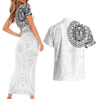 New Zealand Aotearoa Couples Matching Short Sleeve Bodycon Dress and Hawaiian Shirt Maori Te Mata O Rongokako LT05 - Polynesian Pride