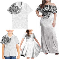 New Zealand Aotearoa Family Matching Off Shoulder Maxi Dress and Hawaiian Shirt Maori Te Mata O Rongokako LT05 - Polynesian Pride