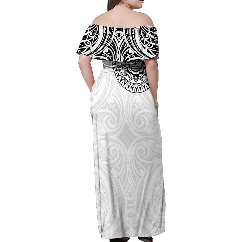 New Zealand Aotearoa Family Matching Off Shoulder Maxi Dress and Hawaiian Shirt Maori Te Mata O Rongokako LT05 - Polynesian Pride