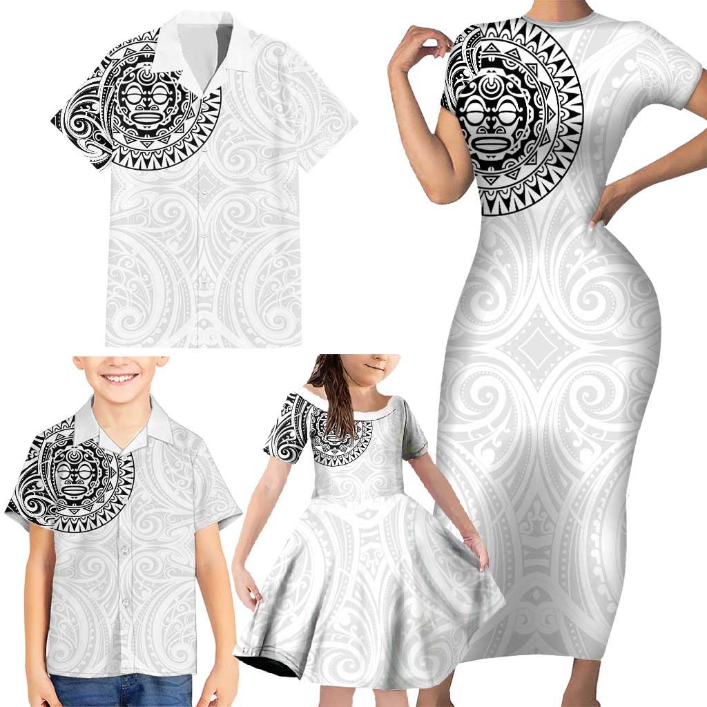 New Zealand Aotearoa Family Matching Short Sleeve Bodycon Dress and Hawaiian Shirt Maori Te Mata O Rongokako LT05 - Polynesian Pride