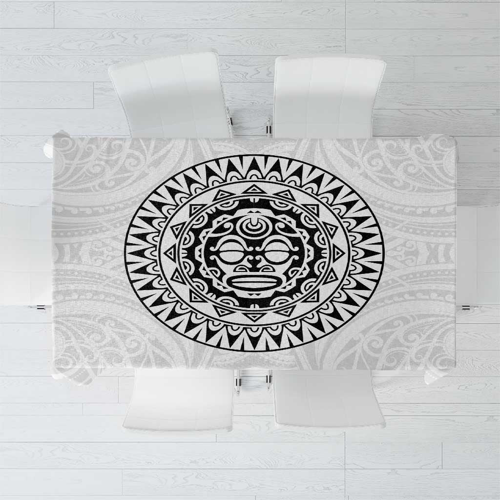 New Zealand Aotearoa Tablecloth Maori Te Mata O Rongokako LT05 White - Polynesian Pride