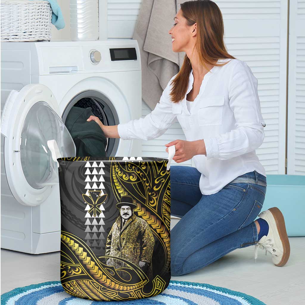 Hawaii Kuhio The Citizen Prince Laundry Basket Gold Polynesian Tribal Tattoo