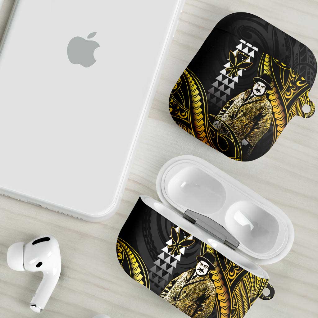 Hawaii Kuhio The Citizen Prince AirPods Case Gold Polynesian Tribal Tattoo