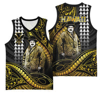 Hawaii Kuhio The Citizen Prince Basketball Jersey Gold Polynesian Tribal Tattoo