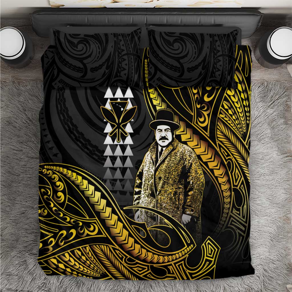 Hawaii Kuhio The Citizen Prince Bedding Set Gold Polynesian Tribal Tattoo