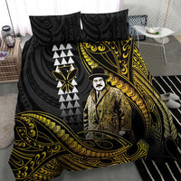 Hawaii Kuhio The Citizen Prince Bedding Set Gold Polynesian Tribal Tattoo