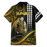 Hawaii Kuhio The Citizen Prince Family Matching Mermaid Dress and Hawaiian Shirt Gold Polynesian Tribal Tattoo LT05 - Polynesian Pride