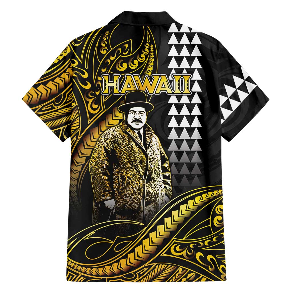 Hawaii Kuhio The Citizen Prince Family Matching Off Shoulder Maxi Dress and Hawaiian Shirt Gold Polynesian Tribal Tattoo LT05 - Polynesian Pride
