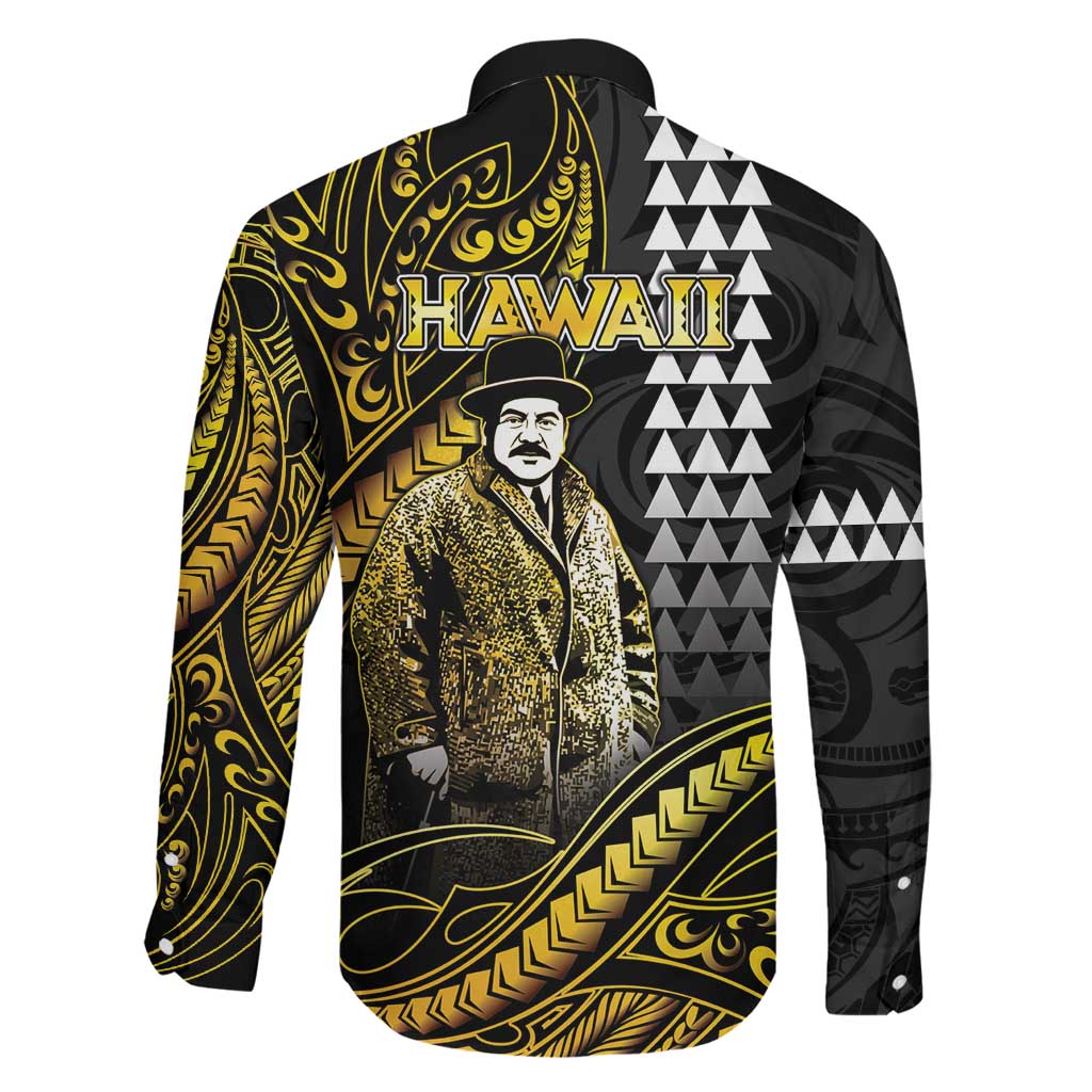 Hawaii Kuhio The Citizen Prince Family Matching Tank Maxi Dress and Hawaiian Shirt Gold Polynesian Tribal Tattoo LT05 - Polynesian Pride