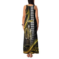 Hawaii Kuhio The Citizen Prince Family Matching Tank Maxi Dress and Hawaiian Shirt Gold Polynesian Tribal Tattoo LT05 - Polynesian Pride