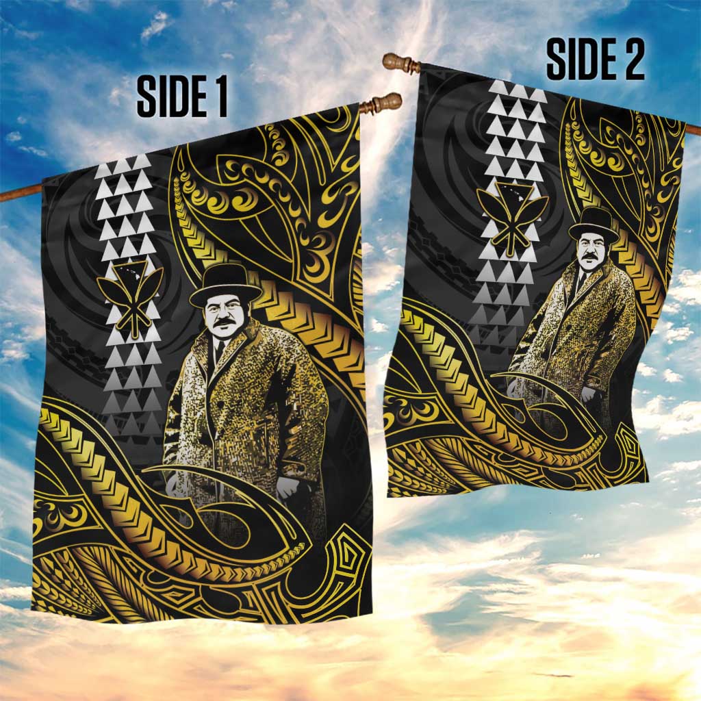 Hawaii Kuhio The Citizen Prince Garden Flag Gold Polynesian Tribal Tattoo