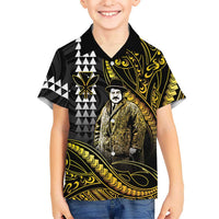 Hawaii Kuhio The Citizen Prince Hawaiian Shirt Gold Polynesian Tribal Tattoo