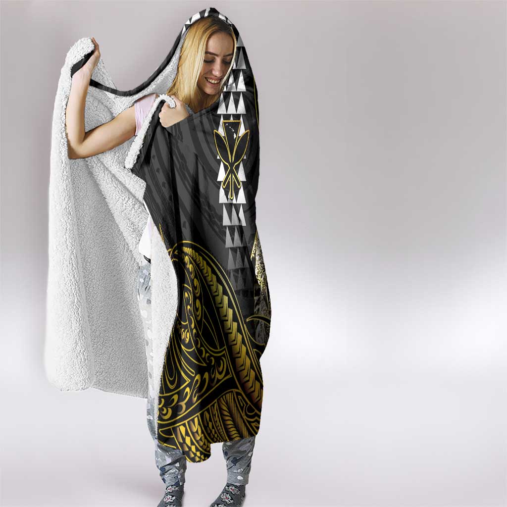 Hawaii Kuhio The Citizen Prince Hooded Blanket Gold Polynesian Tribal Tattoo