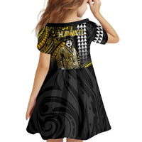 Hawaii Kuhio The Citizen Prince Kid Short Sleeve Dress Gold Polynesian Tribal Tattoo