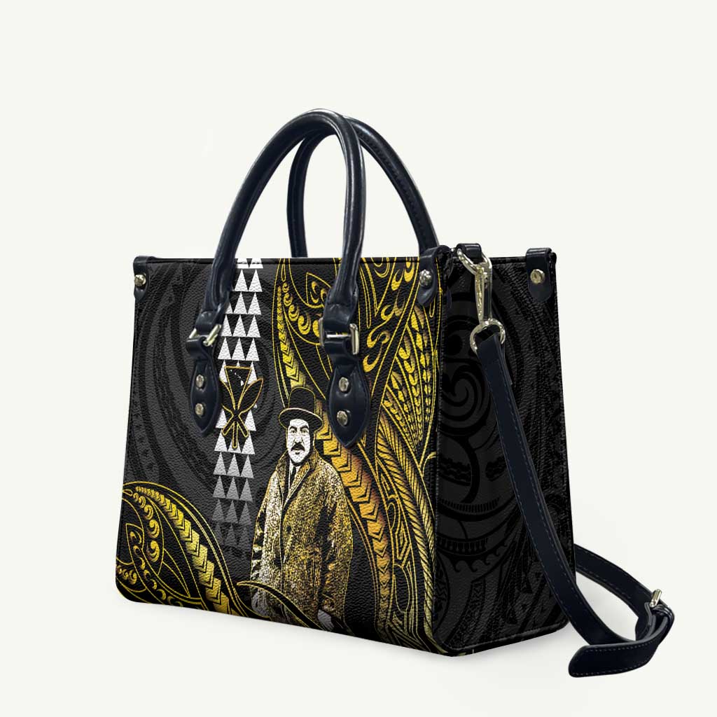 Hawaii Kuhio The Citizen Prince Leather Bag Gold Polynesian Tribal Tattoo