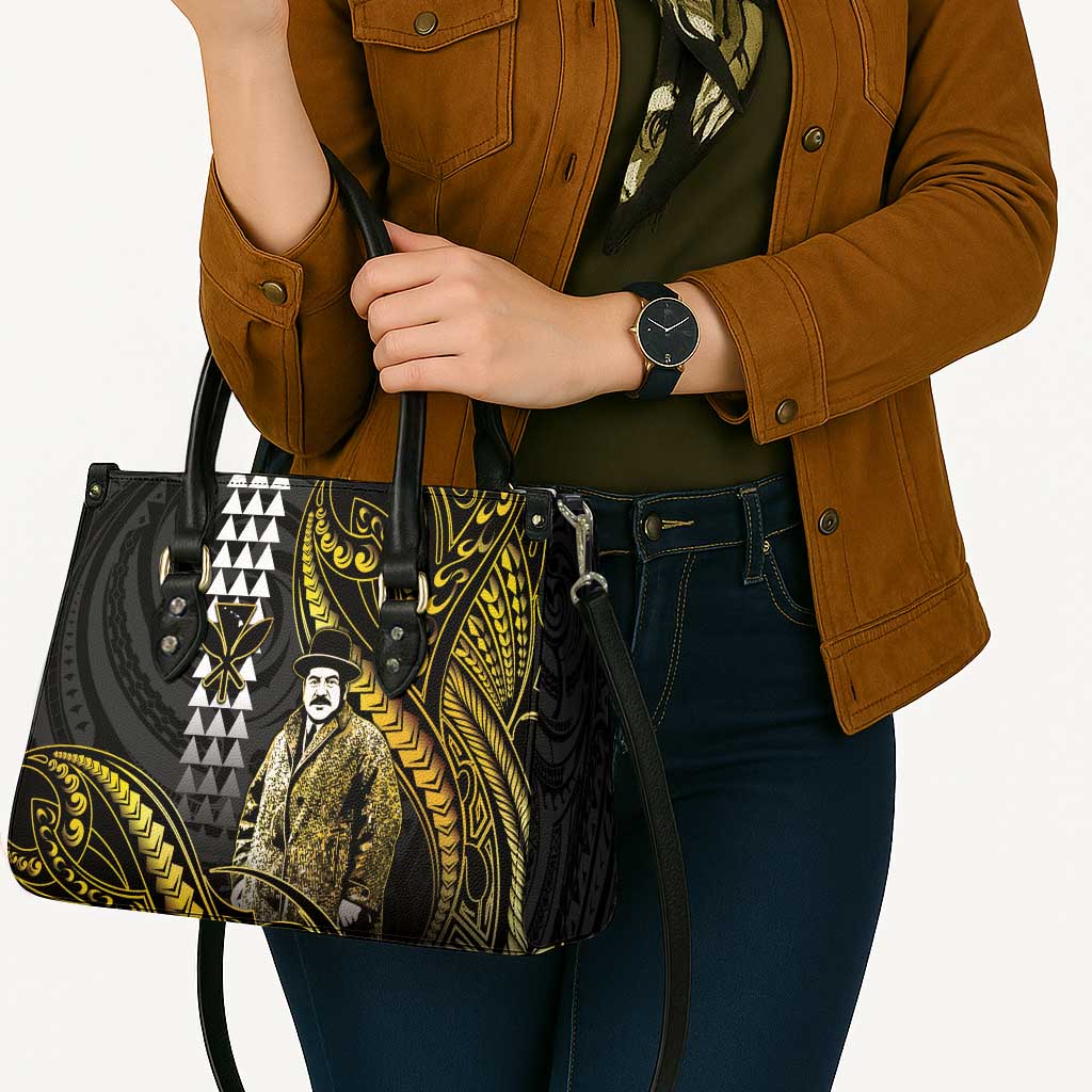 Hawaii Kuhio The Citizen Prince Leather Bag Gold Polynesian Tribal Tattoo