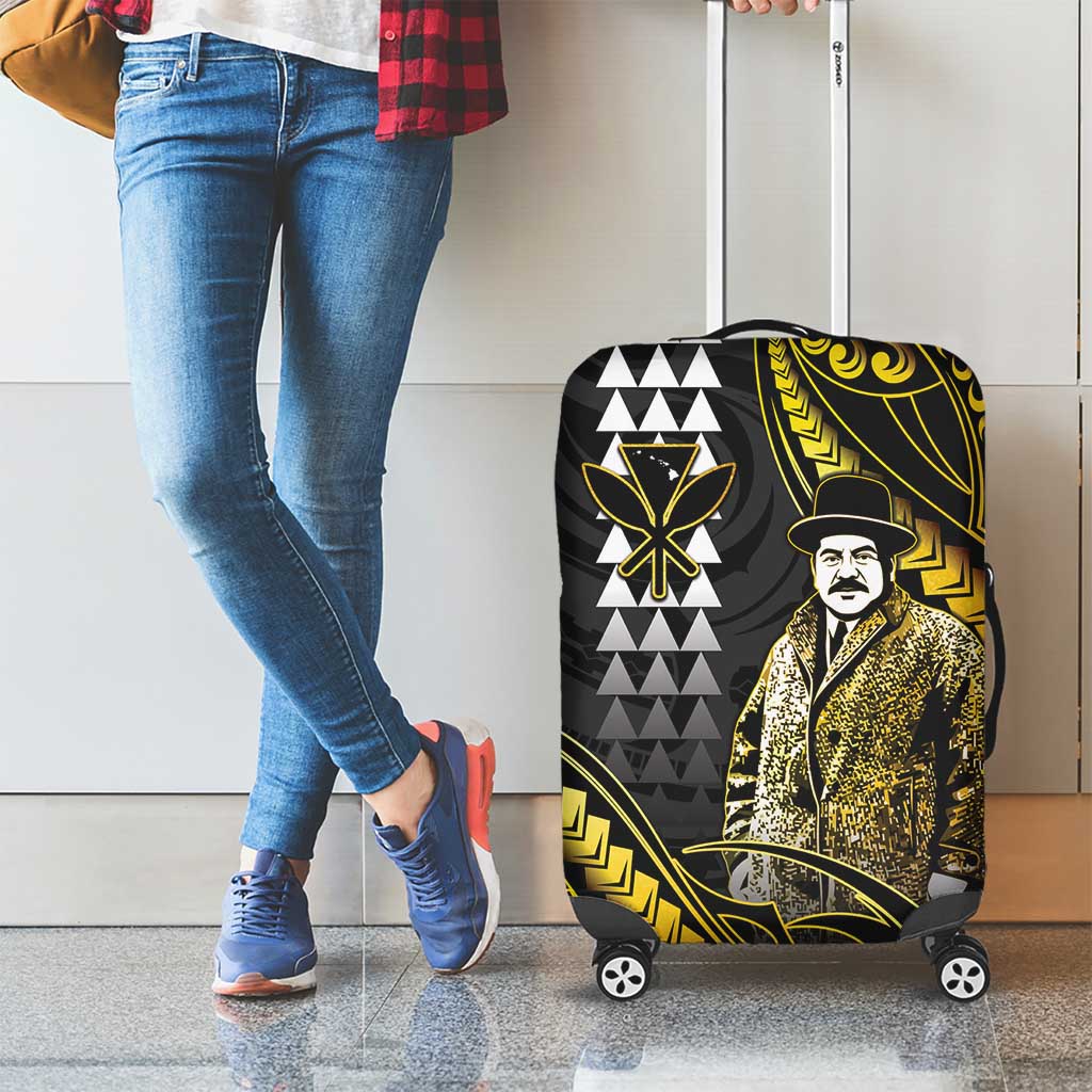 Hawaii Kuhio The Citizen Prince Luggage Cover Gold Polynesian Tribal Tattoo