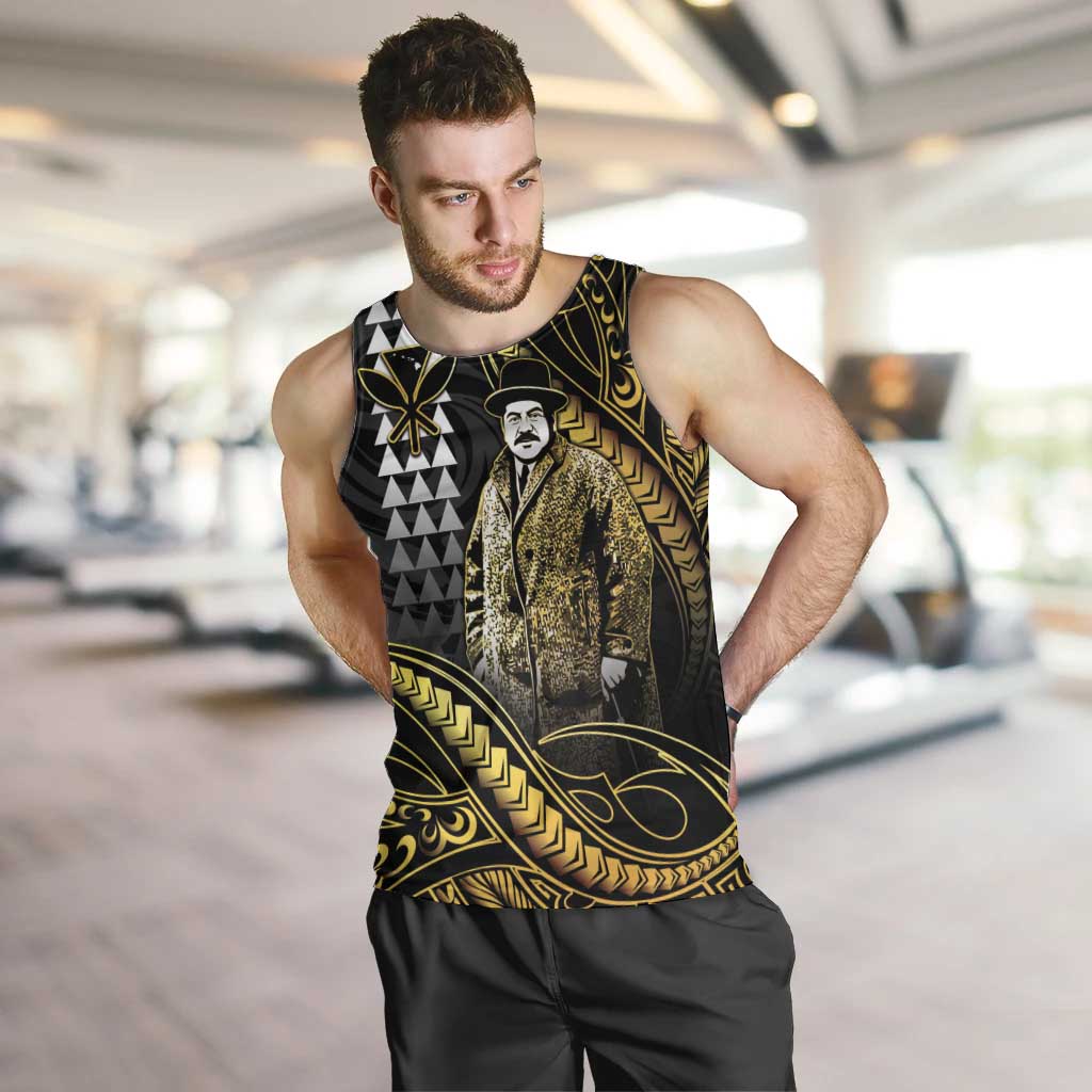 Hawaii Kuhio The Citizen Prince Men Tank Top Gold Polynesian Tribal Tattoo