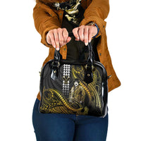 Hawaii Kuhio The Citizen Prince Shoulder Handbag Gold Polynesian Tribal Tattoo