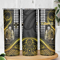 Hawaii Kuhio The Citizen Prince Skinny Tumbler Gold Polynesian Tribal Tattoo