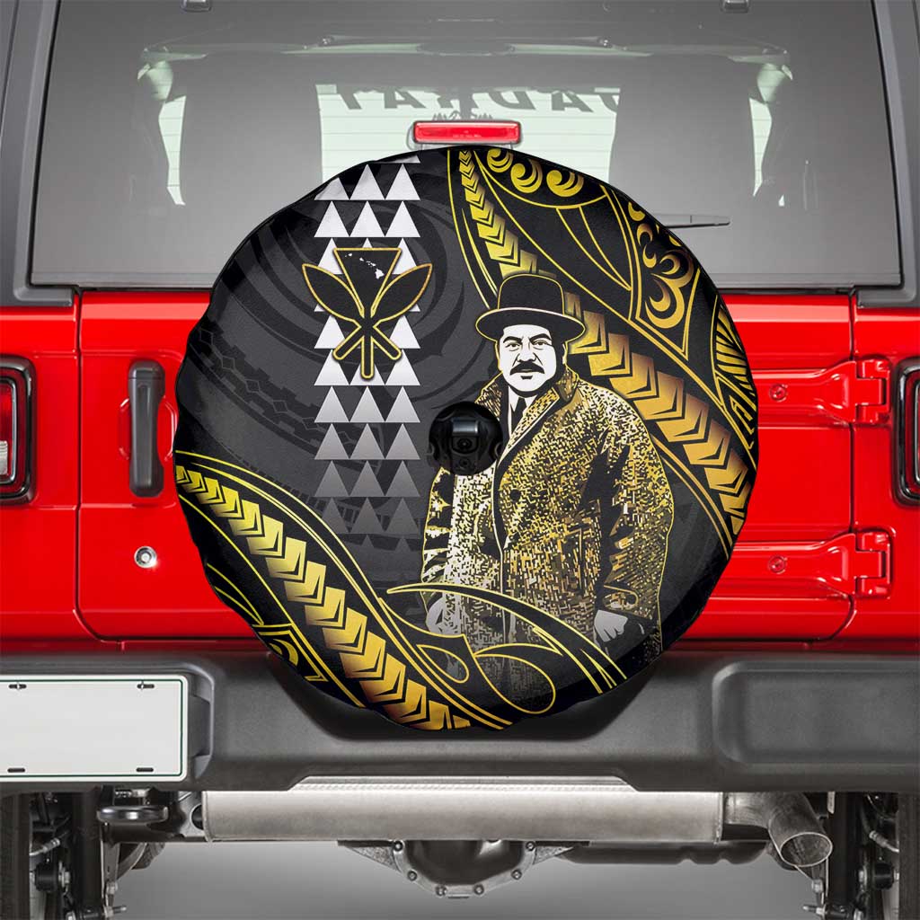 Hawaii Kuhio The Citizen Prince Spare Tire Cover Gold Polynesian Tribal Tattoo