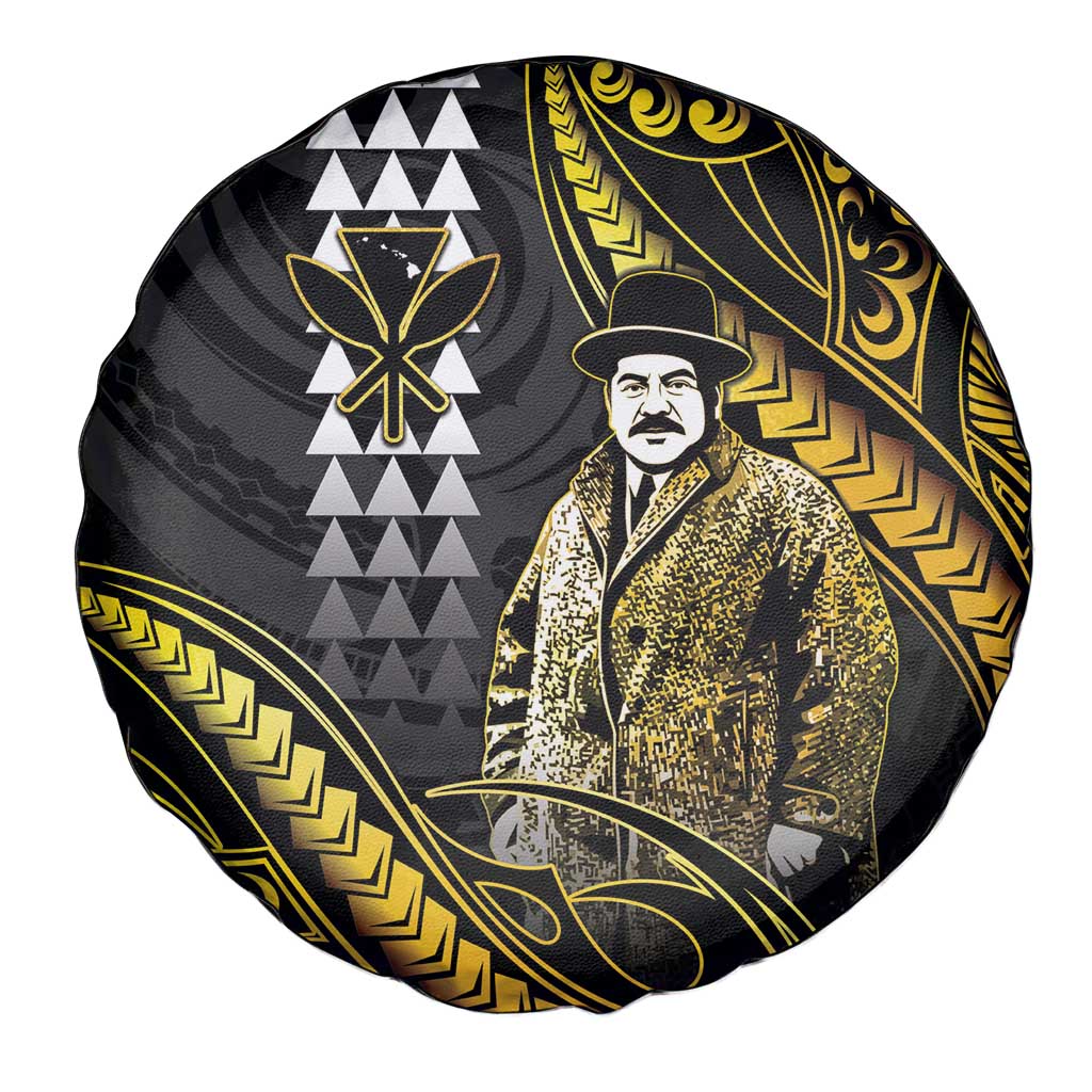 Hawaii Kuhio The Citizen Prince Spare Tire Cover Gold Polynesian Tribal Tattoo