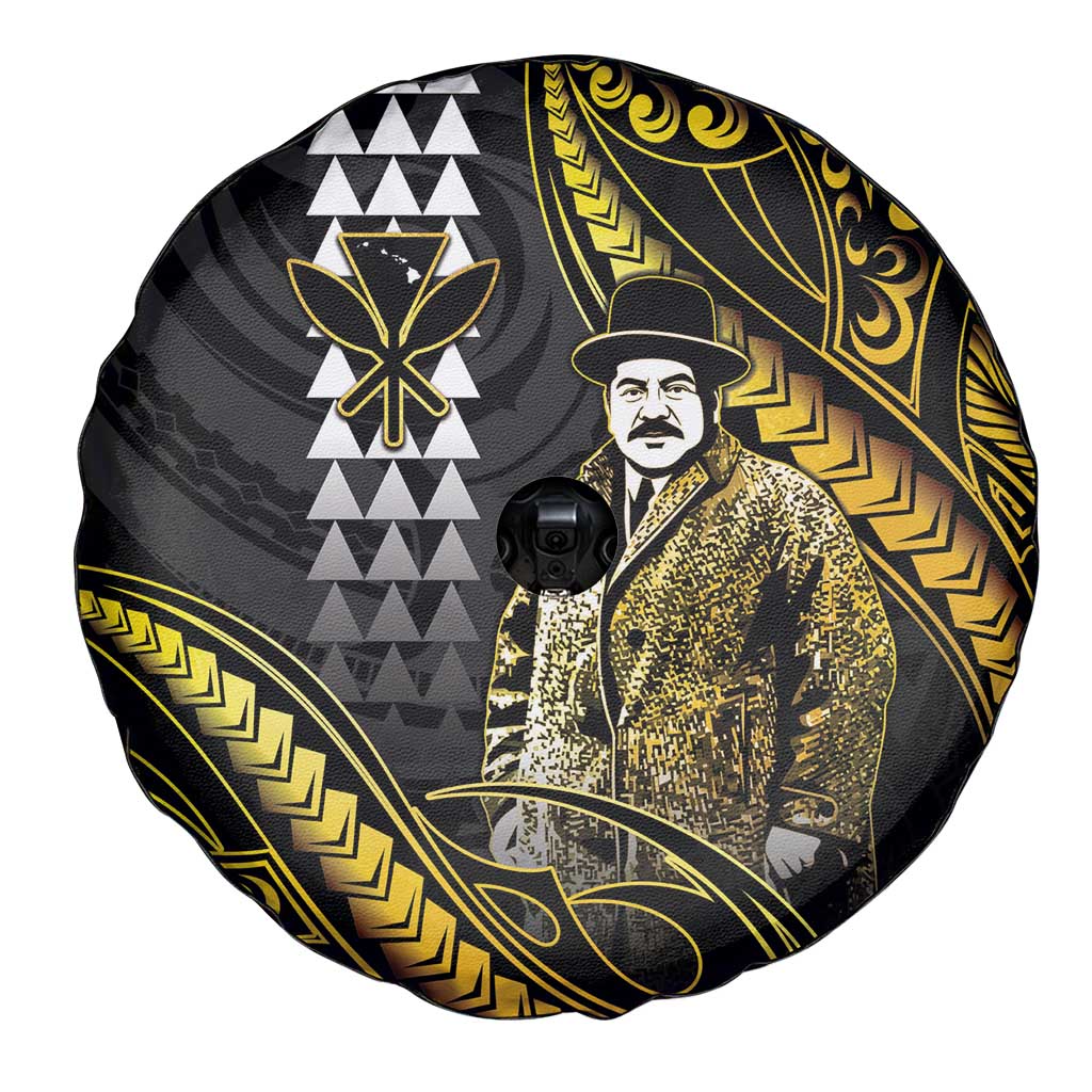 Hawaii Kuhio The Citizen Prince Spare Tire Cover Gold Polynesian Tribal Tattoo