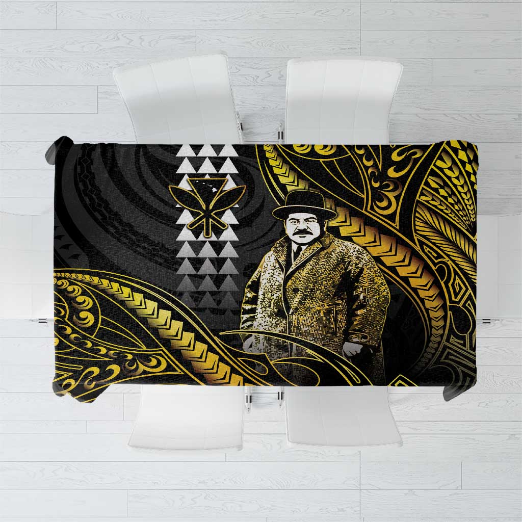 Hawaii Kuhio The Citizen Prince Tablecloth Gold Polynesian Tribal Tattoo