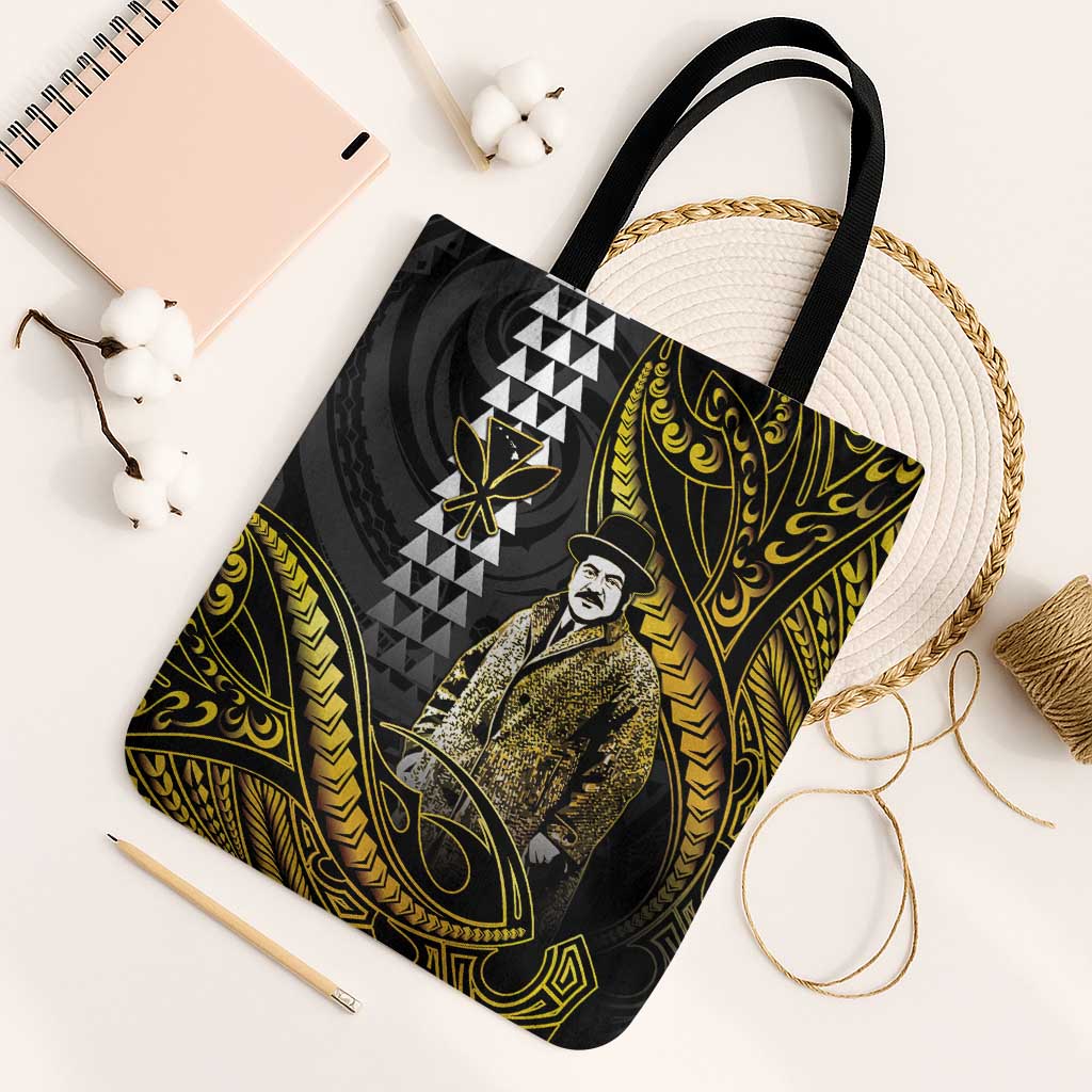 Hawaii Kuhio The Citizen Prince Tote Bag Gold Polynesian Tribal Tattoo