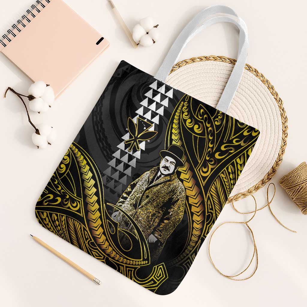 Hawaii Kuhio The Citizen Prince Tote Bag Gold Polynesian Tribal Tattoo