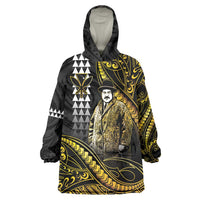 Hawaii Kuhio The Citizen Prince Wearable Blanket Hoodie Gold Polynesian Tribal Tattoo