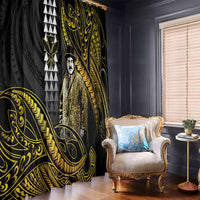 Hawaii Kuhio The Citizen Prince Window Curtain Gold Polynesian Tribal Tattoo