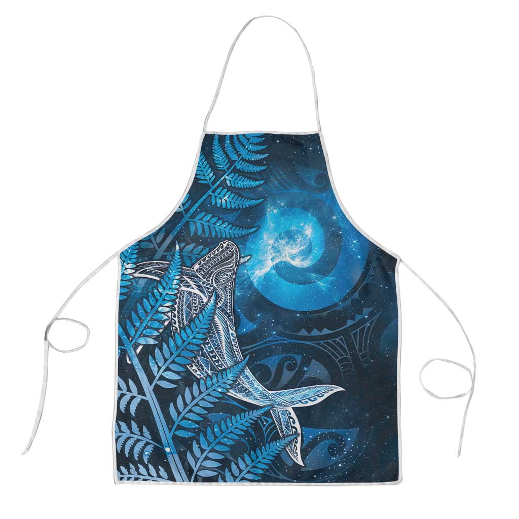New Zealand Matariki Apron Maori Koru With Humpback Whale Blue