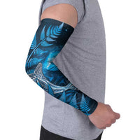 New Zealand Matariki Arm Sleeves Maori Koru With Humpback Whale Blue
