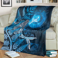 New Zealand Matariki Blanket Maori Koru With Humpback Whale Blue