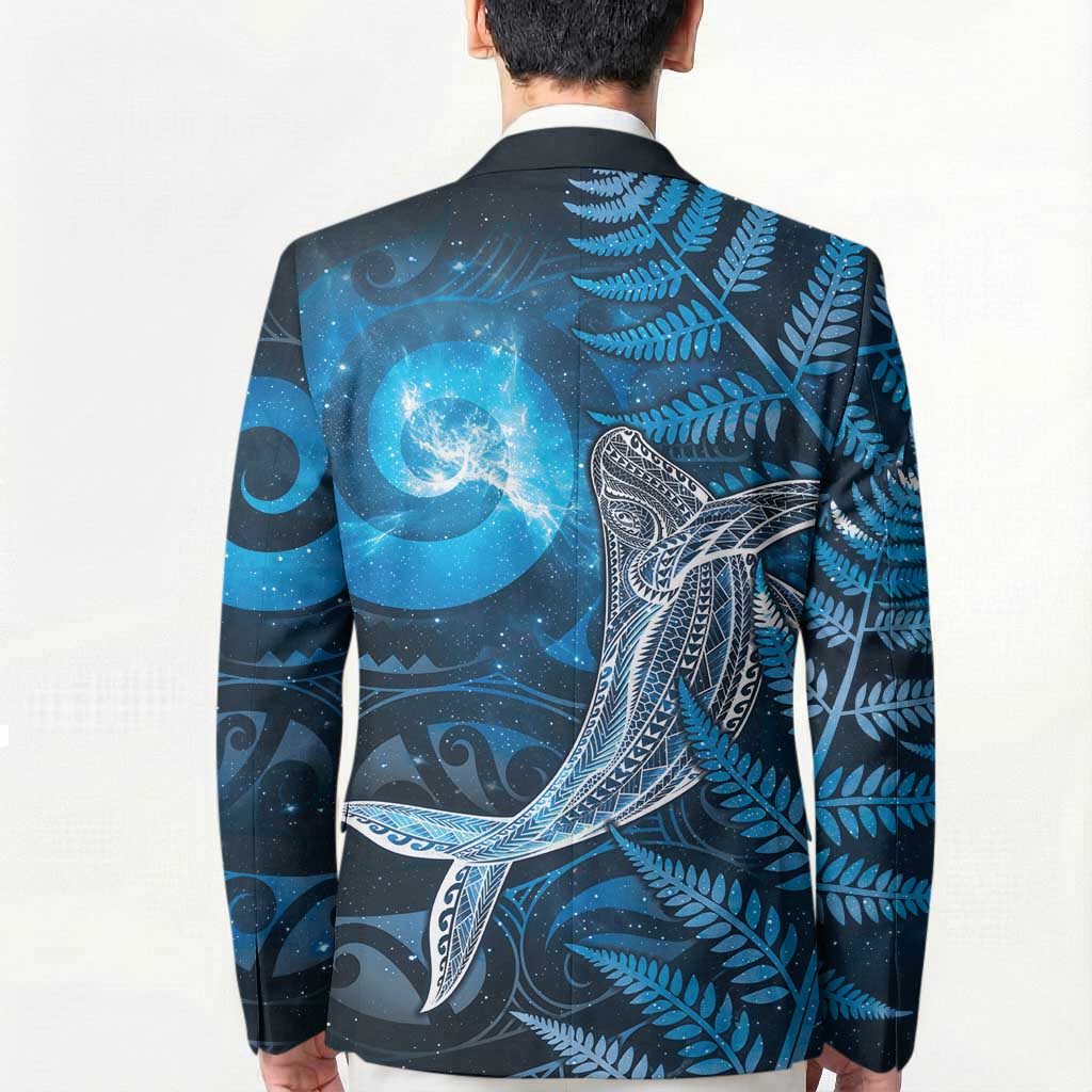 New Zealand Matariki Blazer Maori Koru With Humpback Whale Blue