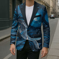 New Zealand Matariki Blazer Maori Koru With Humpback Whale Blue