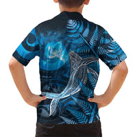 New Zealand Matariki Family Matching Long Sleeve Bodycon Dress and Hawaiian Shirt Maori Koru With Humpback Whale Blue LT05 - Polynesian Pride
