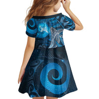 New Zealand Matariki Family Matching Tank Maxi Dress and Hawaiian Shirt Maori Koru With Humpback Whale Blue LT05 - Polynesian Pride