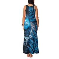 New Zealand Matariki Family Matching Tank Maxi Dress and Hawaiian Shirt Maori Koru With Humpback Whale Blue LT05 - Polynesian Pride