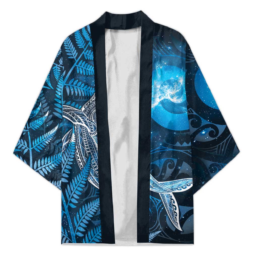 New Zealand Matariki Kimono Maori Koru With Humpback Whale Blue