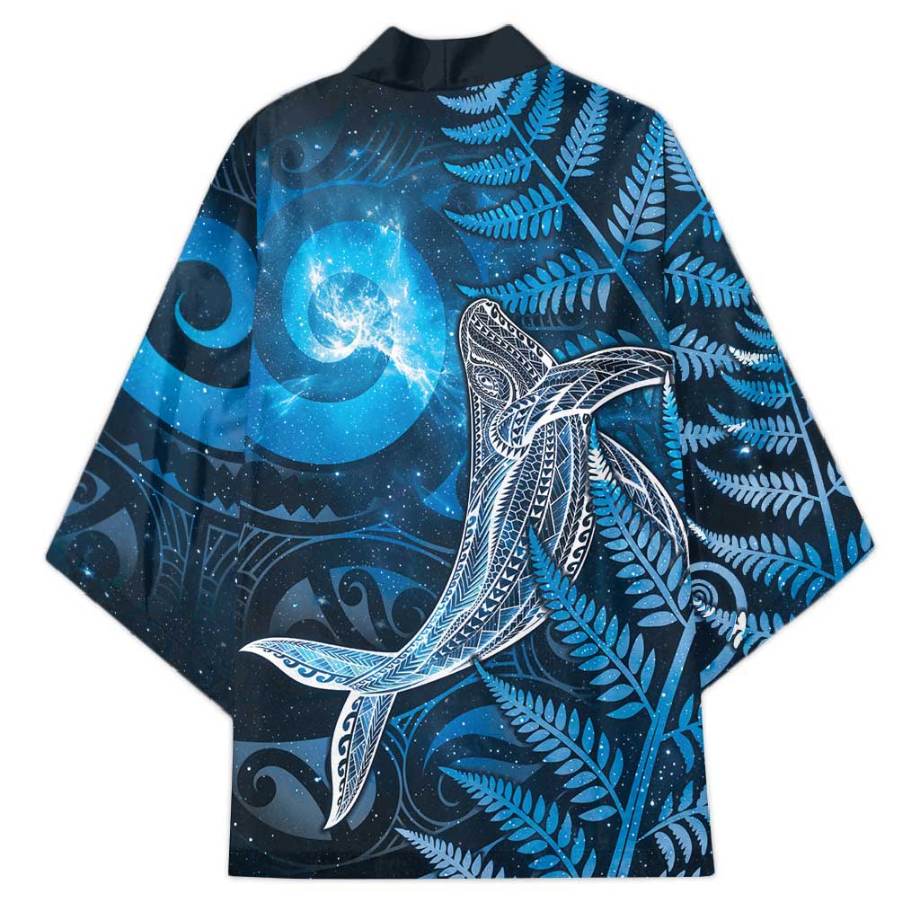 New Zealand Matariki Kimono Maori Koru With Humpback Whale Blue
