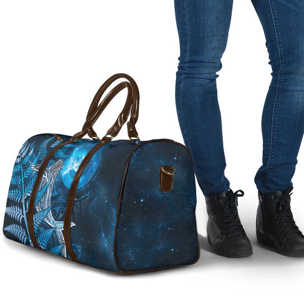 New Zealand Matariki Travel Bag Maori Koru With Humpback Whale Blue