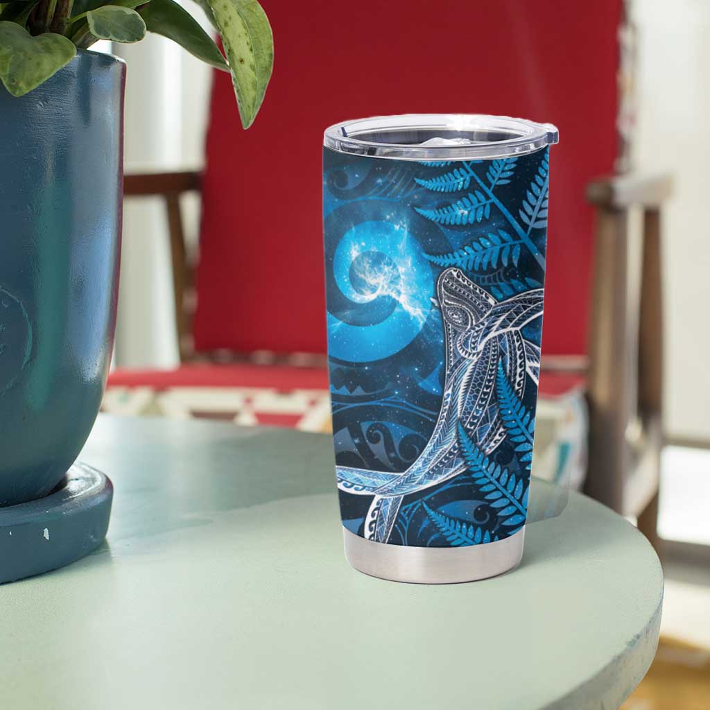 New Zealand Matariki Tumbler Cup Maori Koru With Humpback Whale Blue