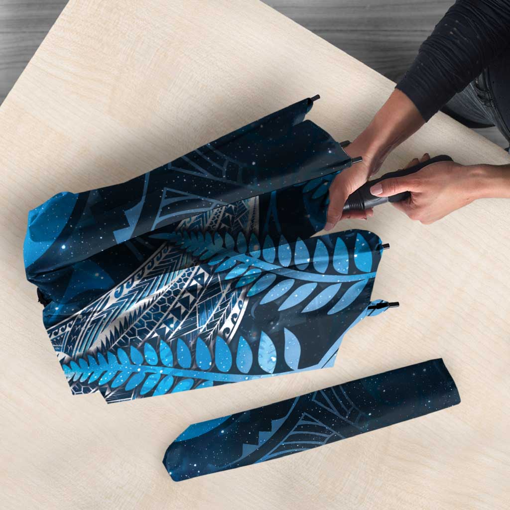 New Zealand Matariki Umbrella Maori Koru With Humpback Whale Blue