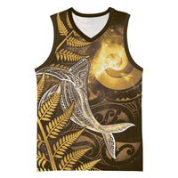 New Zealand Matariki Basketball Jersey Maori Koru With Humpback Whale Gold