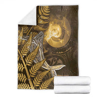 New Zealand Matariki Blanket Maori Koru With Humpback Whale Gold