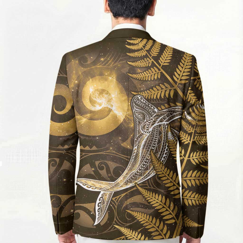 New Zealand Matariki Blazer Maori Koru With Humpback Whale Gold