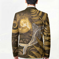 New Zealand Matariki Blazer Maori Koru With Humpback Whale Gold